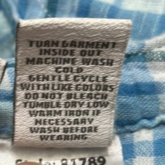 The Vermont Country Store Blue Plaid Gingham Popover Top - Picture 9 of 9